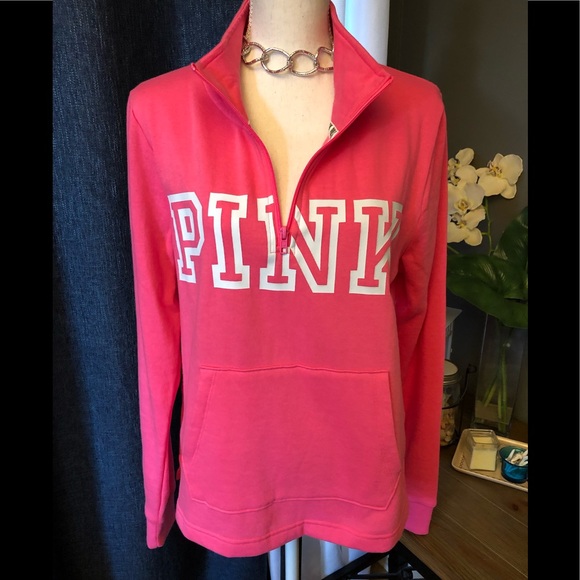 PINK Victoria's Secret Tops - NWT Pink Victoria Secrets 1/4 zip pink pullover